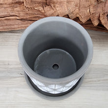 Load image into Gallery viewer, Grey Leaves small 3.5 inch ceramic planter pot
