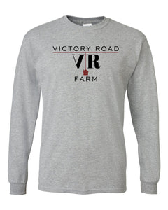 Long sleeve gray Victory Road Farm t-shirt